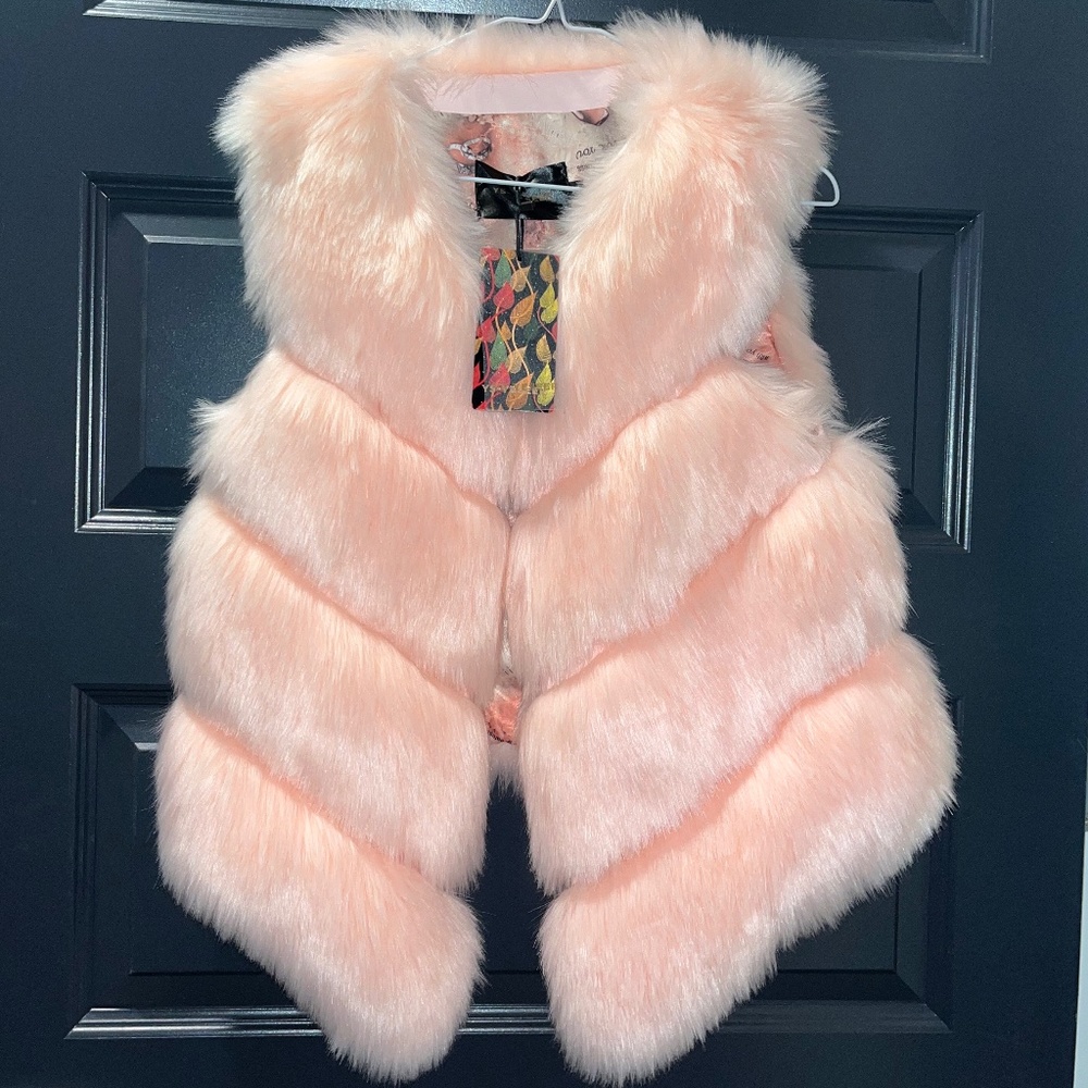 Pink Faux Fur Vest Size: M